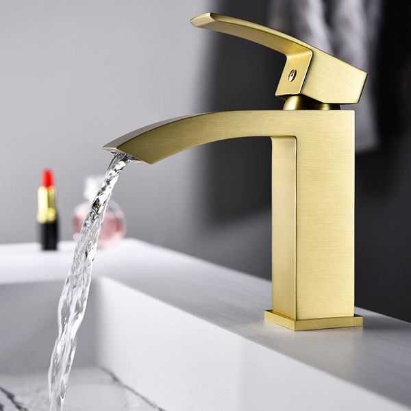 bathroom sink faucets brushed gold brass waterfall basin faucet single holder hole deck mounted cold and water mixer tap
bathroom sink faucets brushed gold brass waterfall basin faucet single holder hole deck mounted cold and water mixer tap