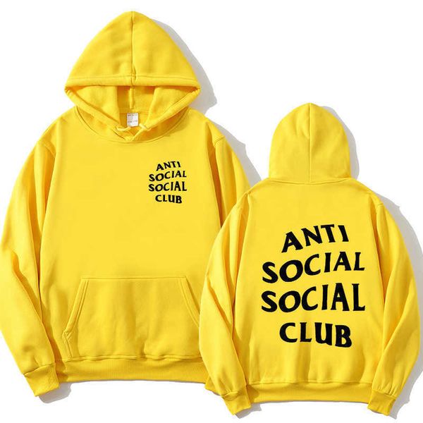 Anti social culb lettered print Hooded1, White