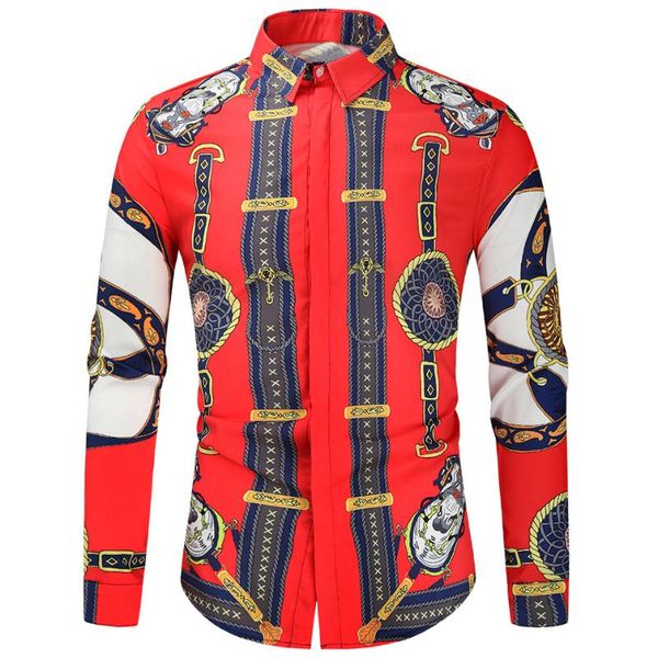 men's casual shirts luxury red royal print shirt men 2021 brand slim fit long sleeve for party wedding baroque floral male chemise, White;black
men's casual shirts luxury red royal print shirt men 2021 brand slim fit long sleeve for party wedding baroque floral male chemise, White;black