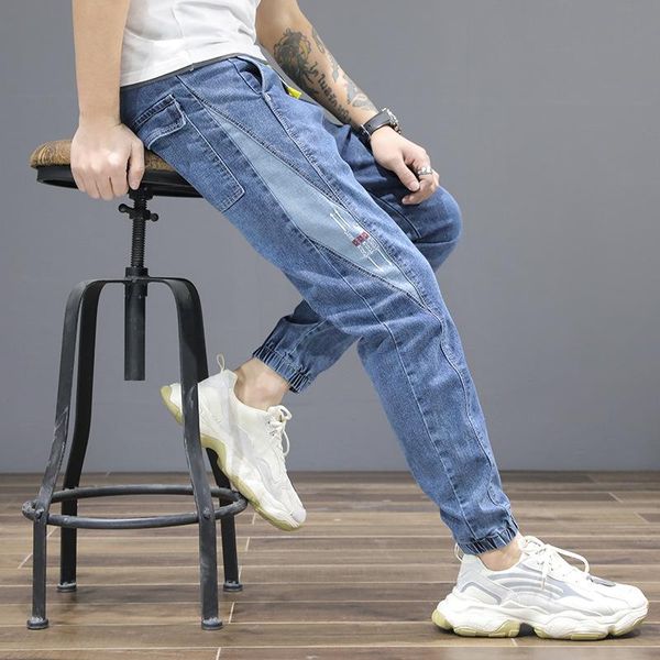 light color jeans men's spring and summer thin fashion korean casual pants slim high waist straight leg, Blue
light color jeans men's spring and summer thin fashion korean casual pants slim high waist straight leg, Blue