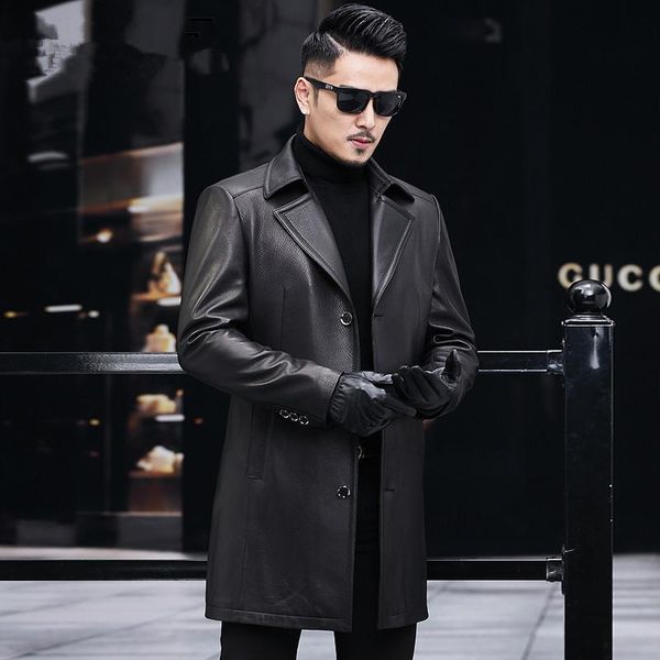 haining leather men's sheep jacket mid-length suit lapel windbreaker autumn and winter thin middle-aged & faux, Black
haining leather men's sheep jacket mid-length suit lapel windbreaker autumn and winter thin middle-aged & faux, Black