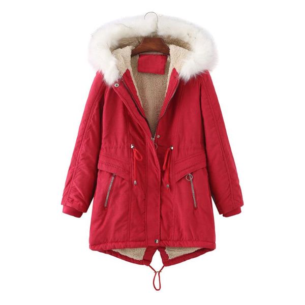 plus size outerwear & coats women fleece parka in winter cotton padded clothes hooded fur collars warm velvet long coat for female l/4xl, Black
plus size outerwear & coats women fleece parka in winter cotton padded clothes hooded fur collars warm velvet long coat for female l/4xl, Black