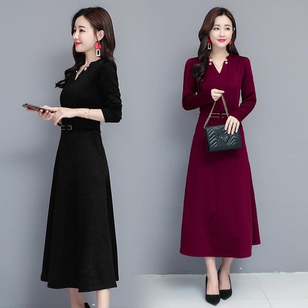 casual dresses kmetram spring autumn long sleeve dress women vintage maxi black elegant ladies plus size vestidos 7179, Black;gray
casual dresses kmetram spring autumn long sleeve dress women vintage maxi black elegant ladies plus size vestidos 7179, Black;gray