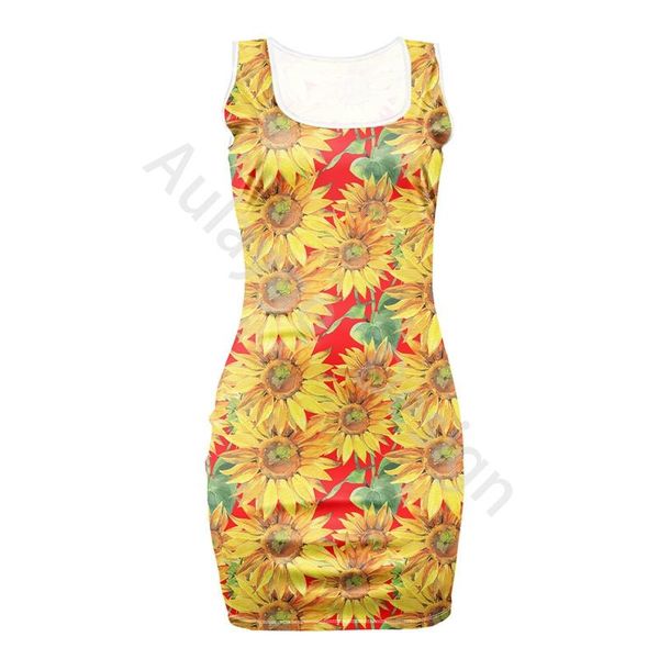 casual dresses sunflowers pattern women summer dress plus size square neck tight for custom robe de ville femme, Black;gray