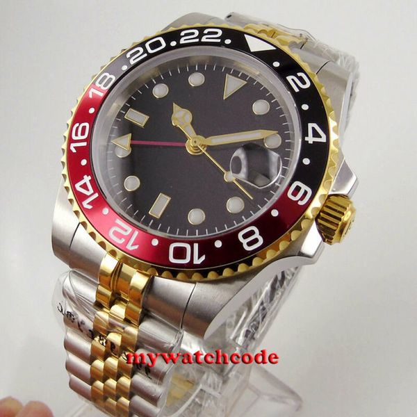 40mm bliger black sterile dial sapphire crystal gmt automatic ss human clock, Slivery;brown
40mm bliger black sterile dial sapphire crystal gmt automatic ss human clock, Slivery;brown