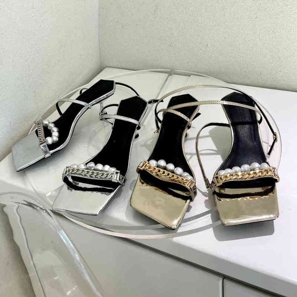 slippers fashion ladies sandals open toe pearl chain thin high heels ankle strap silver/gold party pumps shoes quality lbbd, Black
slippers fashion ladies sandals open toe pearl chain thin high heels ankle strap silver/gold party pumps shoes quality lbbd, Black
