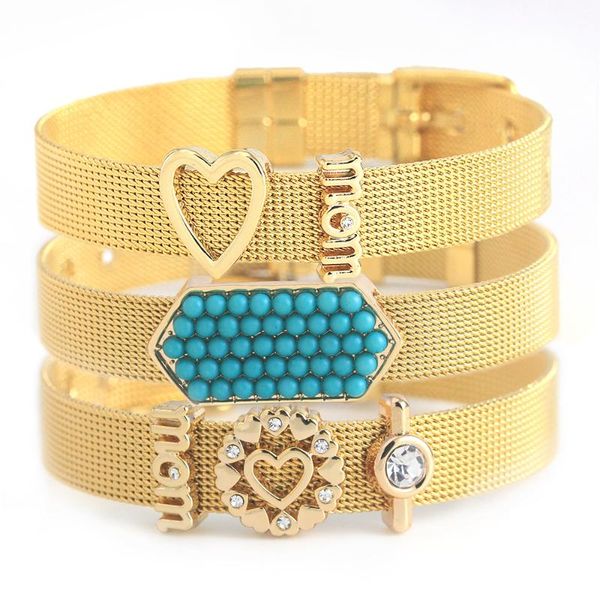 charm bracelets legenstar 2021 gold stainless steel mesh keeper love mom heart slide charms for women jewelry mother's day gift, Golden;silver
charm bracelets legenstar 2021 gold stainless steel mesh keeper love mom heart slide charms for women jewelry mother's day gift, Golden;silver