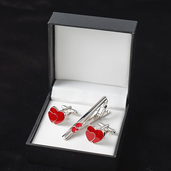 red heart cufflink and for men necktie clip enamel cufflinks wedding tie pin gift box set gifts, Silver
red heart cufflink and for men necktie clip enamel cufflinks wedding tie pin gift box set gifts, Silver