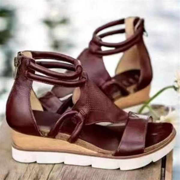 sandals large size women's summer style rear zipper comfortable platform shoes casual fashion slides women, Black
sandals large size women's summer style rear zipper comfortable platform shoes casual fashion slides women, Black