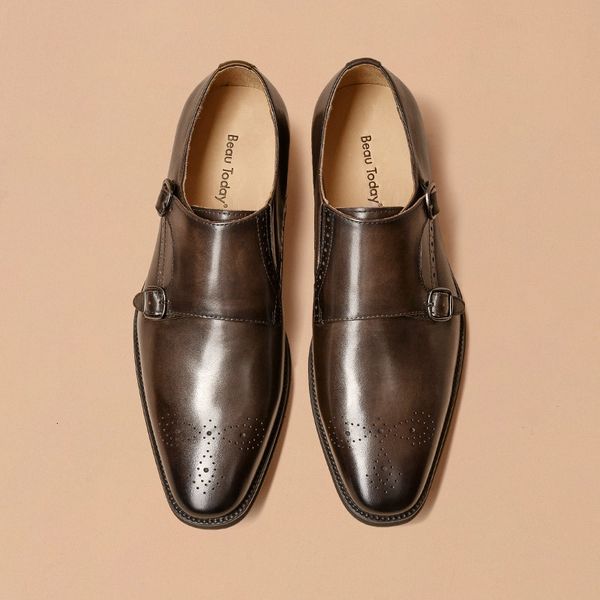 dress shoes monk shoes men cow leather metal buckle brogue round toe formal business suit slip-on flats handmade 50048, Black
dress shoes monk shoes men cow leather metal buckle brogue round toe formal business suit slip-on flats handmade 50048, Black
