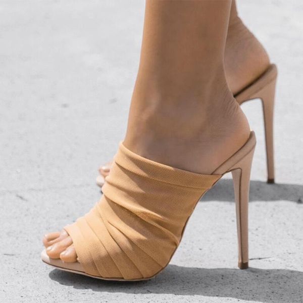 european stiletto mules shoes woman girls brand mesh pleated slides summer open toe high heels party slippers outdoor pumps, Black
european stiletto mules shoes woman girls brand mesh pleated slides summer open toe high heels party slippers outdoor pumps, Black