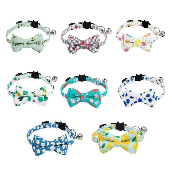 dog collars & leashes fruit pattern small collar pet cat bow tie with removable bell puppy kitten cute decorative accessories
dog collars & leashes fruit pattern small collar pet cat bow tie with removable bell puppy kitten cute decorative accessories