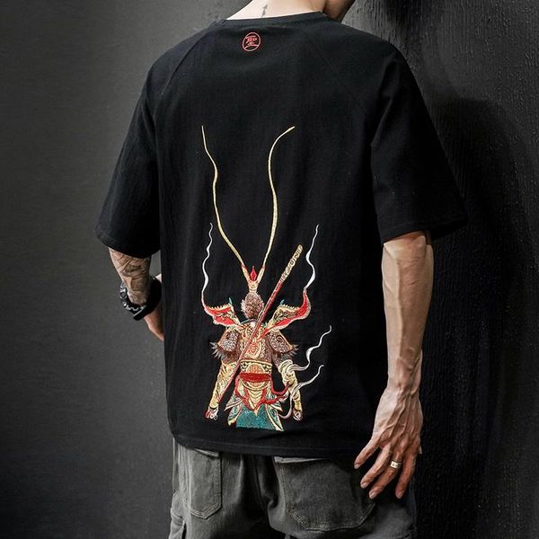 men's t-shirts men harajuku t shirt japanese tshirt hip hop streetwear the monkey king embroidery 2021 summer cotton tees kk3577, White;black
men's t-shirts men harajuku t shirt japanese tshirt hip hop streetwear the monkey king embroidery 2021 summer cotton tees kk3577, White;black