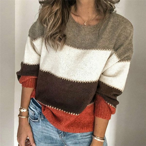 women's sweaters womens sweater autumn winter knitted pullover fashion jumper long sleeve ladies stripe spring retro casual clothes 20, White;black
women's sweaters womens sweater autumn winter knitted pullover fashion jumper long sleeve ladies stripe spring retro casual clothes 20, White;black