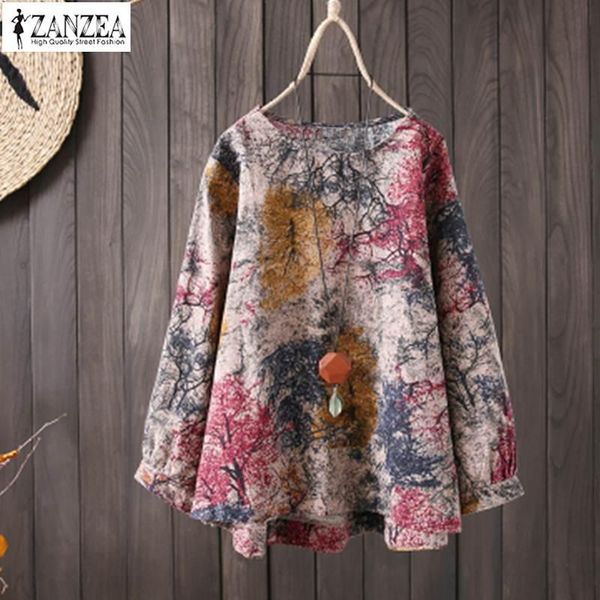 women's blouses & shirts zanzea 2021 vintage women print linen blouse female o neck long sleeve shirt elegant casual party blusa plus s, White
women's blouses & shirts zanzea 2021 vintage women print linen blouse female o neck long sleeve shirt elegant casual party blusa plus s, White
