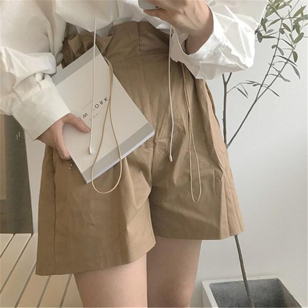 women's shorts women high waist wide leg 2021 summer korean retro casual loose tide bract drawstring defined, White;black
women's shorts women high waist wide leg 2021 summer korean retro casual loose tide bract drawstring defined, White;black