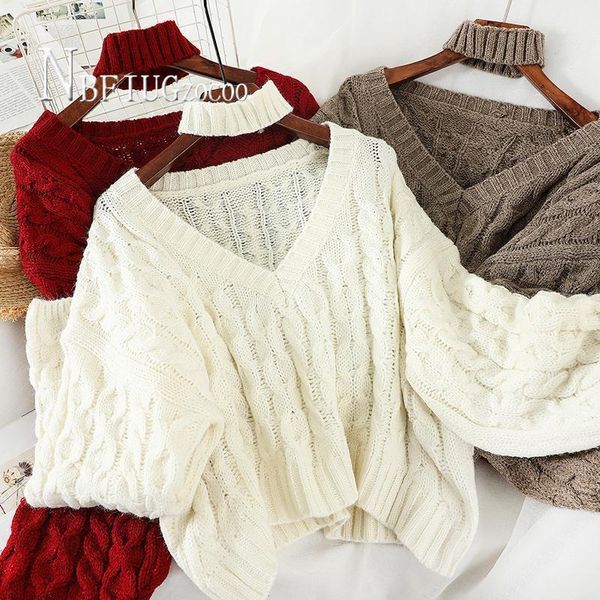women's sweaters korean elegant knitted sweater v neck warm female pullovers jumper knitwear, White;black
women's sweaters korean elegant knitted sweater v neck warm female pullovers jumper knitwear, White;black