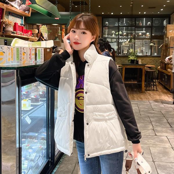 women's vests sleeveless casual winter women vest jacket stand collar warm cotton padded for female solid quilted short waistcoat, Black;white
women's vests sleeveless casual winter women vest jacket stand collar warm cotton padded for female solid quilted short waistcoat, Black;white