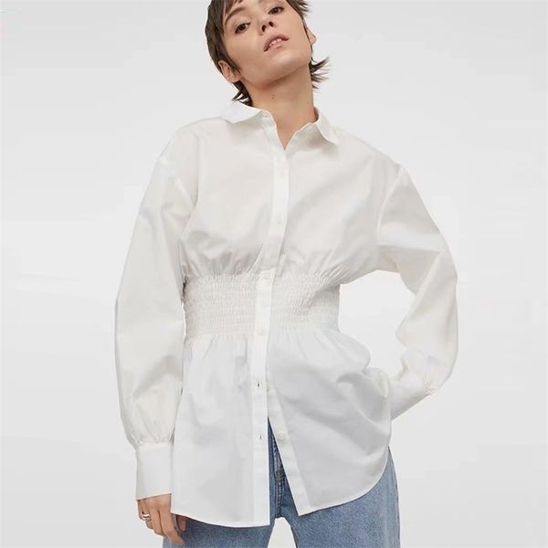 za women white blouses long sleeve shirts vintage spring turn-down collar loose ladies blouse office lady sweet waist shirt 210422
za women white blouses long sleeve shirts vintage spring turn-down collar loose ladies blouse office lady sweet waist shirt 210422