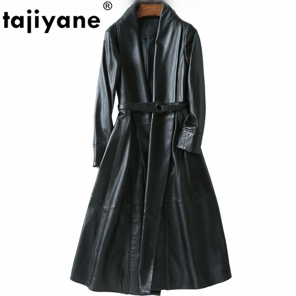 women's leather & faux real pure natural fur genuine jacket women trench coat autumn winter sheepskin korean long zt547, Black
women's leather & faux real pure natural fur genuine jacket women trench coat autumn winter sheepskin korean long zt547, Black