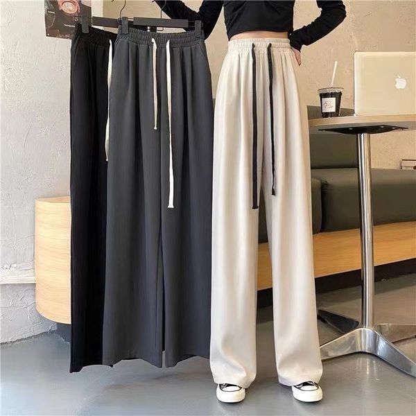 running pants casual trousers high-waist sports drape wide-leg women autumn winter loose thin all-match korean straight, Black;blue
running pants casual trousers high-waist sports drape wide-leg women autumn winter loose thin all-match korean straight, Black;blue
