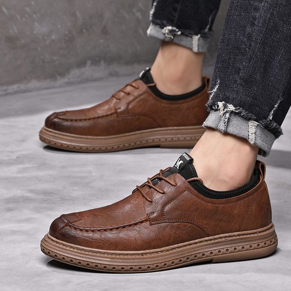 mens leather shoes fashion casual shoes tooling shoes british style round head mens winter leather, Black
mens leather shoes fashion casual shoes tooling shoes british style round head mens winter leather, Black