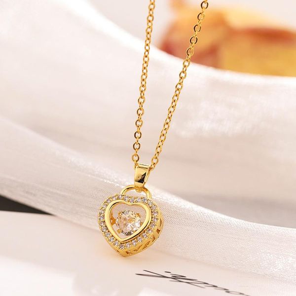 pendant necklaces korean fashion heart stainless steel jewelry for women rhinestone neck chain wholesale items, Silver
pendant necklaces korean fashion heart stainless steel jewelry for women rhinestone neck chain wholesale items, Silver