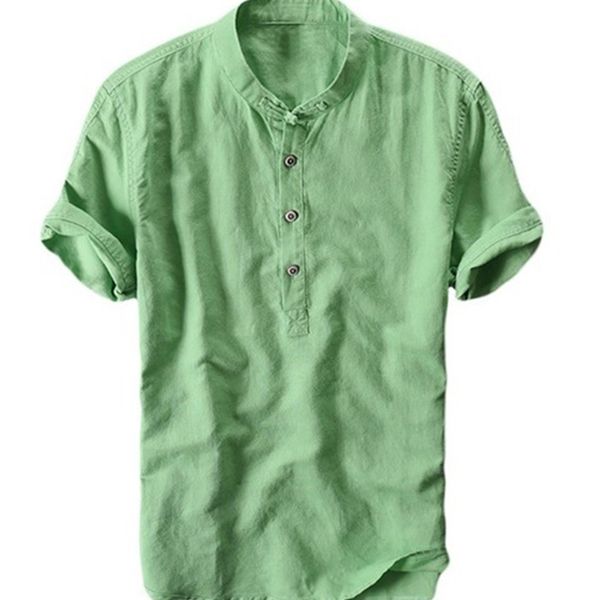 Summer vacation men' simple small fresh linen shirt summer thin solid short sleeve casual T-shirt2021, White
Summer vacation men' simple small fresh linen shirt summer thin solid short sleeve casual T-shirt2021, White