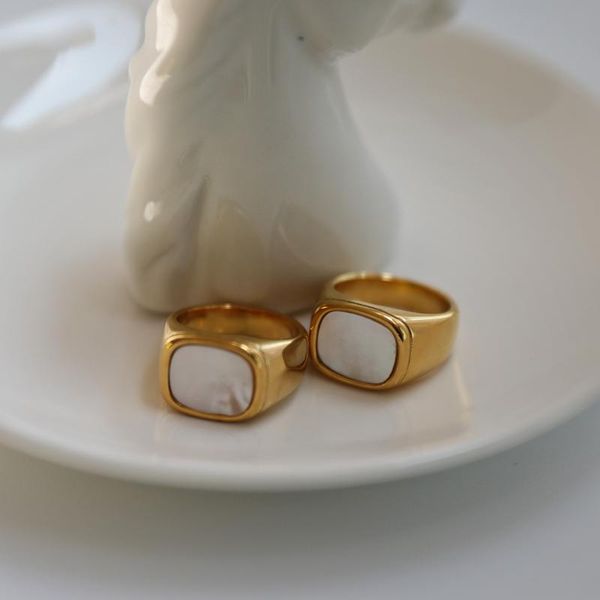 cluster rings seller white shell stainless steel band for women statement party, Golden;silver
cluster rings seller white shell stainless steel band for women statement party, Golden;silver