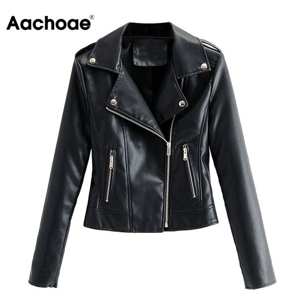 aachoae women faux leather streetwear jackets coats long sleeve solid motobike jacket turn down collar fashion zipper coat 210413, Black
aachoae women faux leather streetwear jackets coats long sleeve solid motobike jacket turn down collar fashion zipper coat 210413, Black