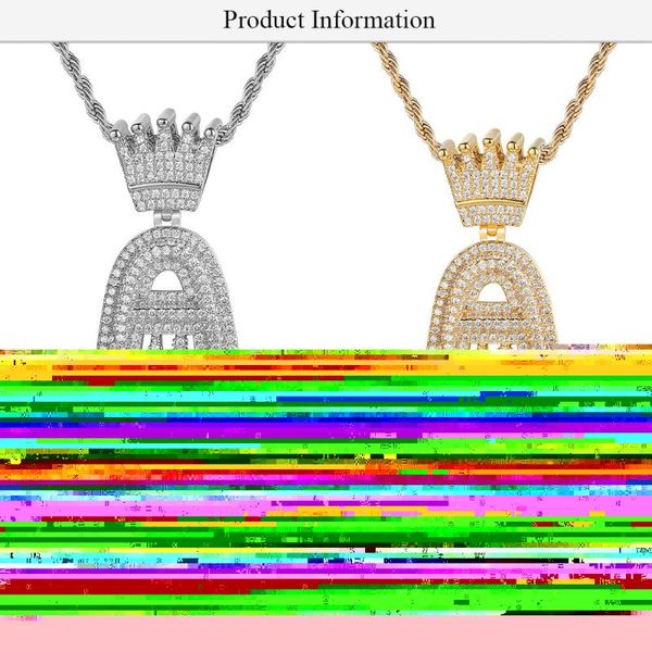 pendant necklaces hip hop crown initial letter necklace a-z stainless steel rope chain drop street trendy jewelry, Silver
pendant necklaces hip hop crown initial letter necklace a-z stainless steel rope chain drop street trendy jewelry, Silver