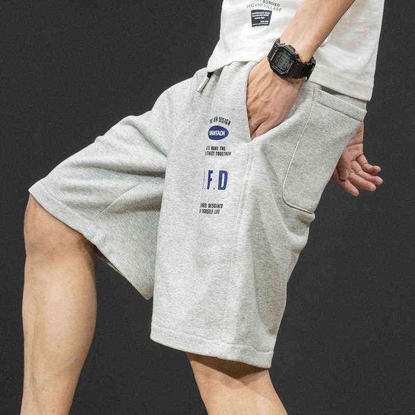 jeans sports shorts 2021 ins trend loose straight quarter pants men's printed fashion versatile, Blue 
jeans sports shorts 2021 ins trend loose straight quarter pants men's printed fashion versatile, Blue