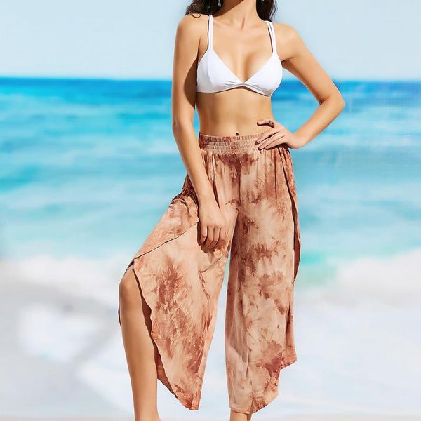 women dyeing wide-legged pants loose irregular falbala beach ladies wide leg elastic flouncing long casual holiday trouser women's & ca, Black;white
women dyeing wide-legged pants loose irregular falbala beach ladies wide leg elastic flouncing long casual holiday trouser women's & ca, Black;white