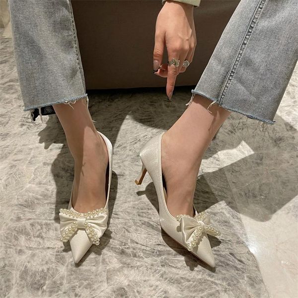dress shoes pointed toe women pumps satin white wedding shallow slip on mules thin high heels woman big bow party, Black
dress shoes pointed toe women pumps satin white wedding shallow slip on mules thin high heels woman big bow party, Black