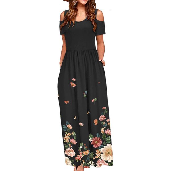 summer women's printed short sleeve off shoulder beach high waist casual pocket dress, Black;gray
summer women's printed short sleeve off shoulder beach high waist casual pocket dress, Black;gray