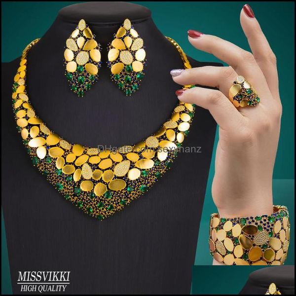 earrings & necklace missvikki luxury gorgeous 4pcs trendy dubai bangle ring jewelry sets for women wedding drop delivery 2021 x, Silver
earrings & necklace missvikki luxury gorgeous 4pcs trendy dubai bangle ring jewelry sets for women wedding drop delivery 2021 x, Silver