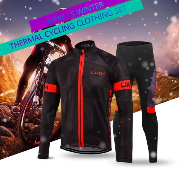 lixada men's thermal fleece cycling clothing set winter long sleeve windproof riding jersey coat jacket with 3d padded trousers racing, Black;blue
lixada men's thermal fleece cycling clothing set winter long sleeve windproof riding jersey coat jacket with 3d padded trousers racing, Black;blue