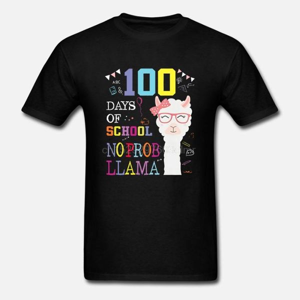 men's t-shirts men funny t shirt fashion tshirt 100 days of school no prob-llama llama teacher women t-shirt, White;black 
men's t-shirts men funny t shirt fashion tshirt 100 days of school no prob-llama llama teacher women t-shirt, White;black