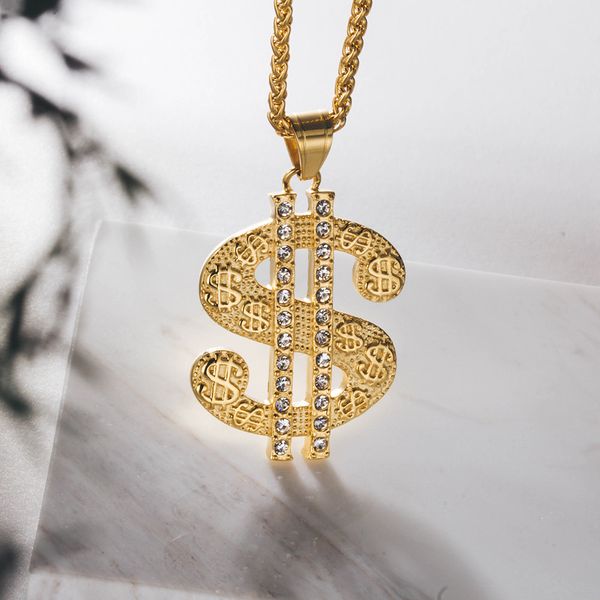 trendy brand dollar charm fashion street hip hop diamond pendant personality men's and women's titanium steel jewelry, Silver
trendy brand dollar charm fashion street hip hop diamond pendant personality men's and women's titanium steel jewelry, Silver