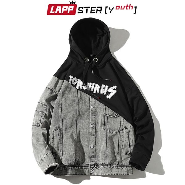 men streetwear sweatshirt mens patchwork denim hooded hoodies sweatshirts harajuku male funny black 210420
men streetwear sweatshirt mens patchwork denim hooded hoodies sweatshirts harajuku male funny black 210420