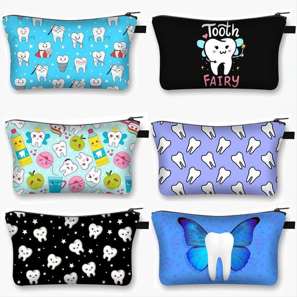 cartoon teeth and tooth fairy cosmetic bags print case women makeup organizer dental girls storage ladies make up bag
cartoon teeth and tooth fairy cosmetic bags print case women makeup organizer dental girls storage ladies make up bag