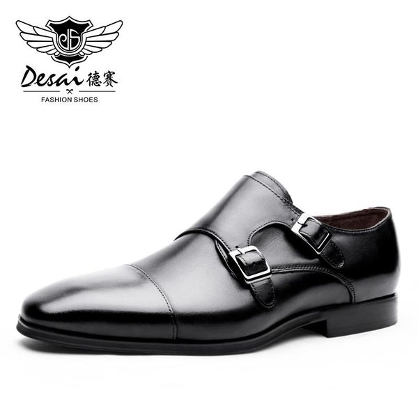 dress shoes desai genuine leather men oxford pointed toe with double buckle male wedding, Black
dress shoes desai genuine leather men oxford pointed toe with double buckle male wedding, Black