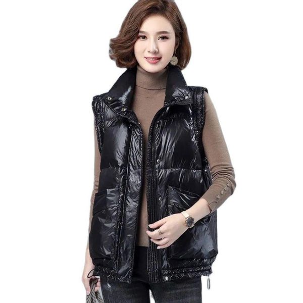 women's vests glossy women vest winter down cotton padded autumn female sleeveless coats snowproof solid warm short jacket waistcoat, Black;white
women's vests glossy women vest winter down cotton padded autumn female sleeveless coats snowproof solid warm short jacket waistcoat, Black;white