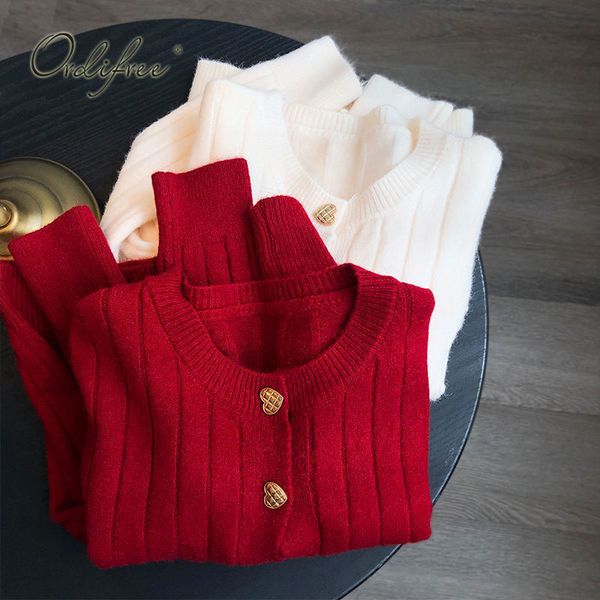 autumn women knitted single breasted white red sweater cardigan 210415, White;black
autumn women knitted single breasted white red sweater cardigan 210415, White;black