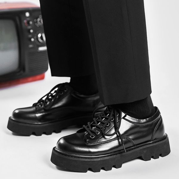 dress shoes genuine men's leather shoes, casual korean-style thick platform for men karajuku, 5w4t, Black
dress shoes genuine men's leather shoes, casual korean-style thick platform for men karajuku, 5w4t, Black