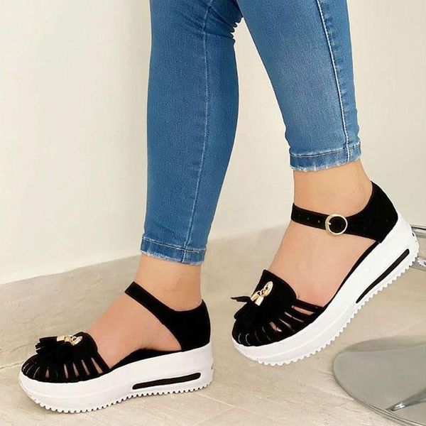 sandals women's fashion tassel casual style shoes flat summer vulcanized solid color thick bottom 6exh, Black
sandals women's fashion tassel casual style shoes flat summer vulcanized solid color thick bottom 6exh, Black
