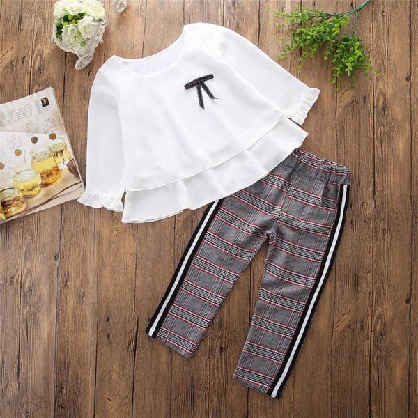 children's sets toddler baby kids girls outfits ruffle t-shirt checked pants clothes set winter autumn #40 clothing, White
children's sets toddler baby kids girls outfits ruffle t-shirt checked pants clothes set winter autumn #40 clothing, White