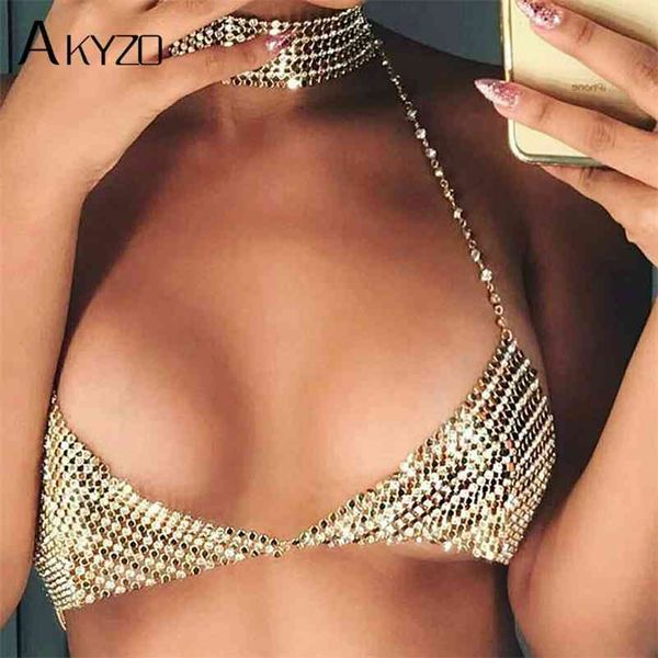 akyzo women halter handmade rhinestones bling tank shiny beach bralette party club gold metal diamond-studded camis 210401, White
akyzo women halter handmade rhinestones bling tank shiny beach bralette party club gold metal diamond-studded camis 210401, White
