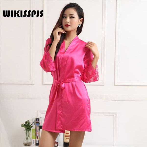 women's sleepwear wikisspjs comfortable silk like pajamas solid color nightwear bath lace robe robes for women night gown, Black;red
women's sleepwear wikisspjs comfortable silk like pajamas solid color nightwear bath lace robe robes for women night gown, Black;red