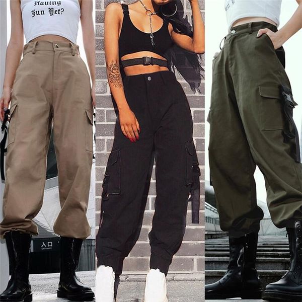 women's pants & capris 2021 safari style women ladies cargo high waist plain trousers solid color button loose long with pockets, Black;white
women's pants & capris 2021 safari style women ladies cargo high waist plain trousers solid color button loose long with pockets, Black;white